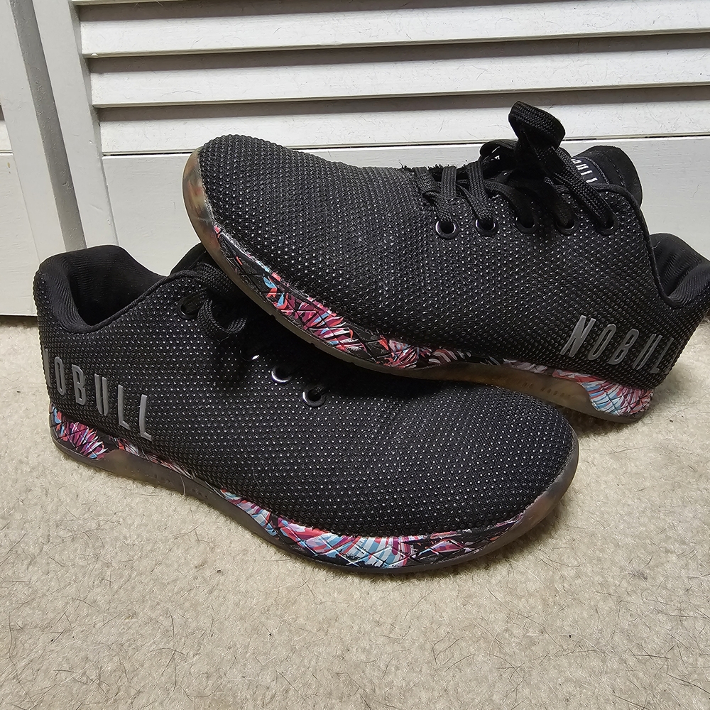 NOBULL Black Athletic Shoes with Colorful Soles